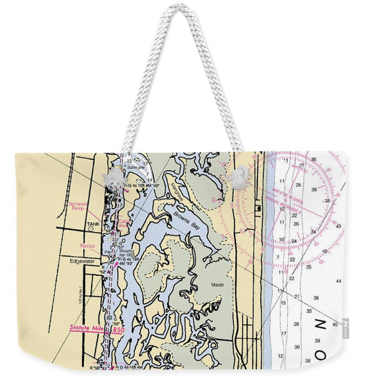 New-smyrna-beach -florida Nautical Chart _v6 - Weekender Tote Bag