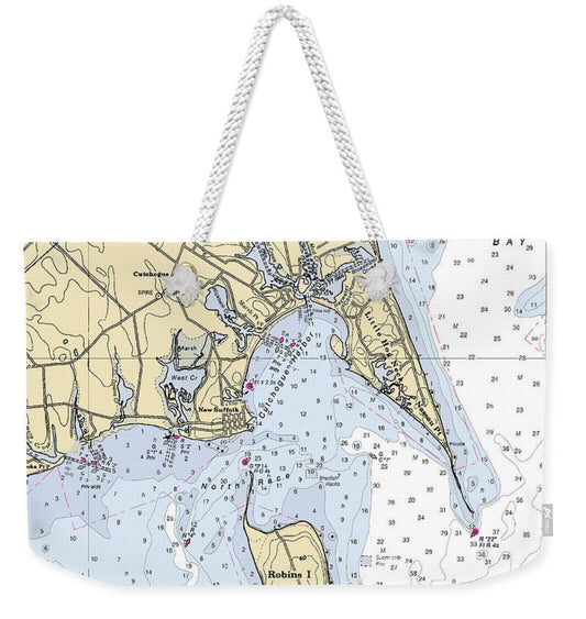 New Suffolk-new York Nautical Chart - Weekender Tote Bag