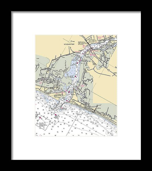 A beuatiful Framed Print of the Newburyport-Massachusetts Nautical Chart by SeaKoast
