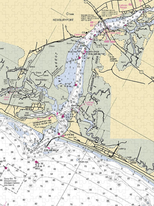 Newburyport Massachusetts Nautical Chart Puzzle