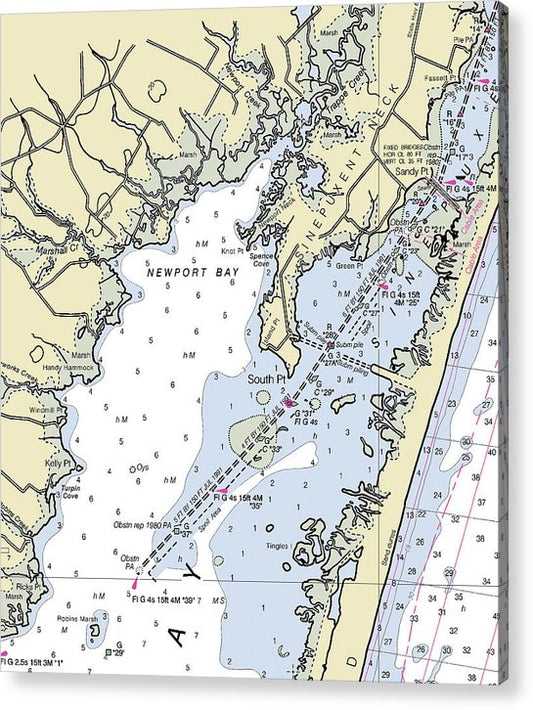 Newport Bay Maryland Nautical Chart  Acrylic Print
