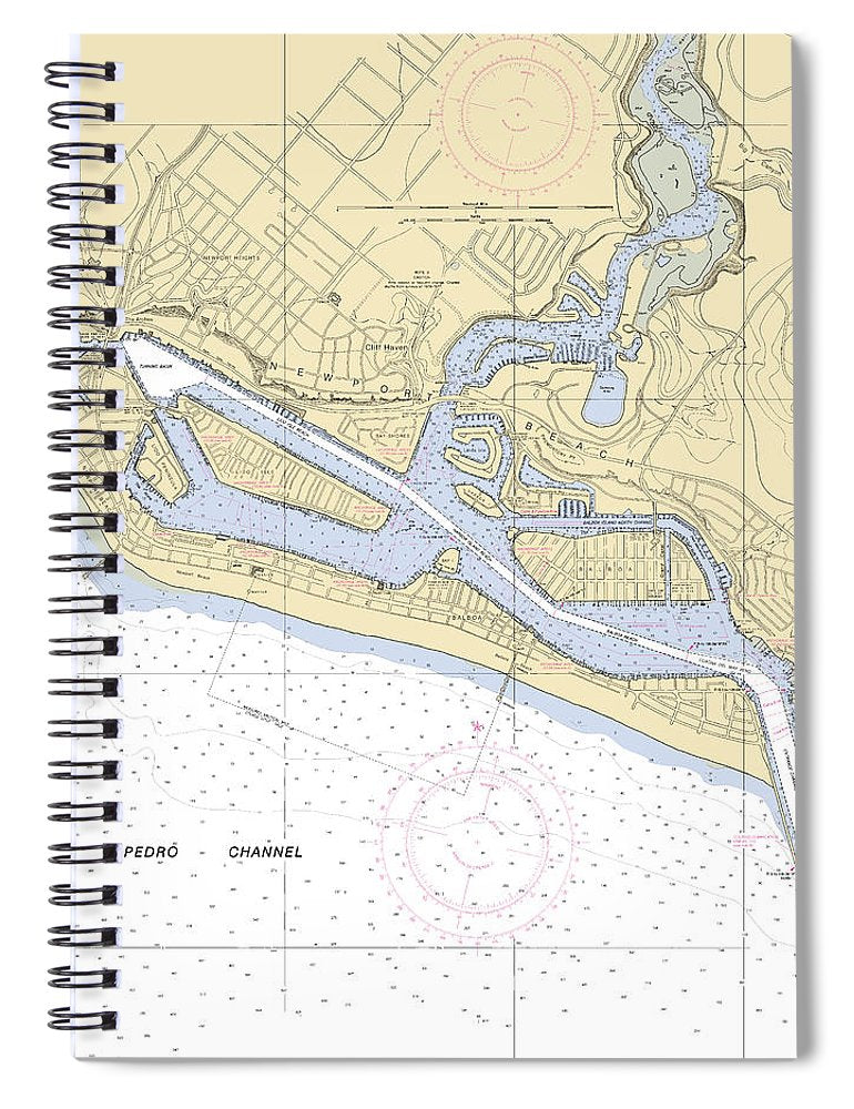 Newport Beach  California Nautical Chart _V3 Spiral Notebook