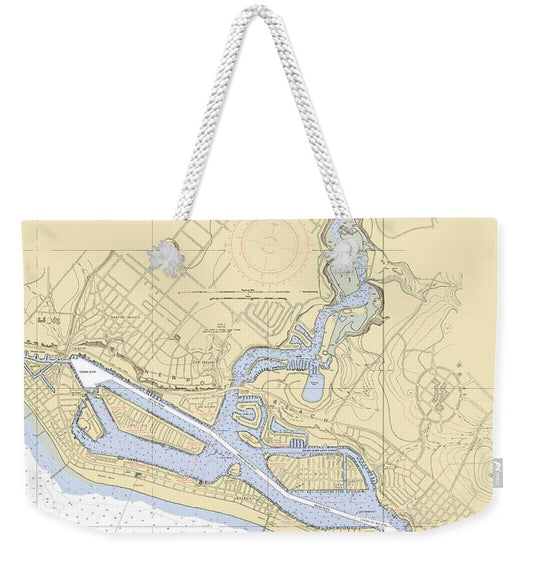 Newport-beach -california Nautical Chart _v6 - Weekender Tote Bag