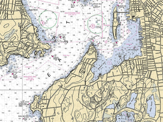 Newport Neck Rhode Island Nautical Chart Puzzle