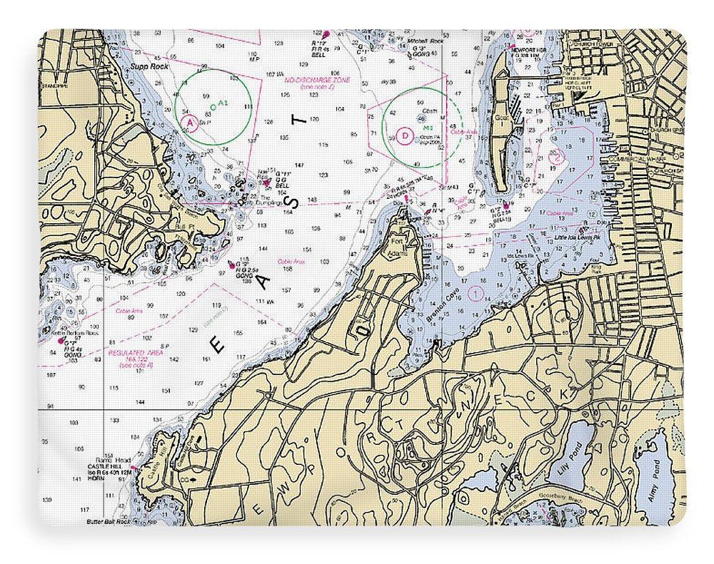 Newport Neck-rhode Island Nautical Chart - Blanket