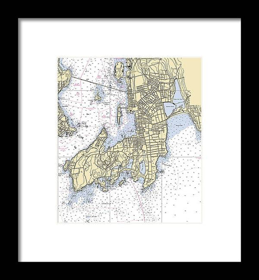 A beuatiful Framed Print of the Newport -Rhode Island Nautical Chart _V3 by SeaKoast