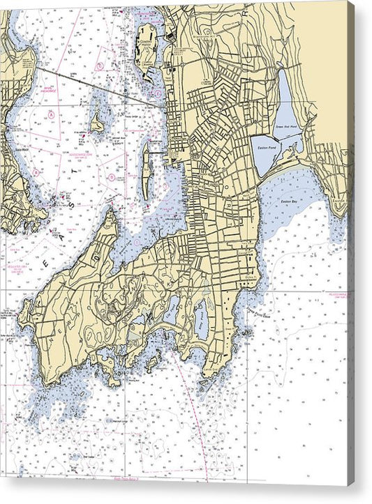 Newport -Rhode Island Nautical Chart _V3  Acrylic Print