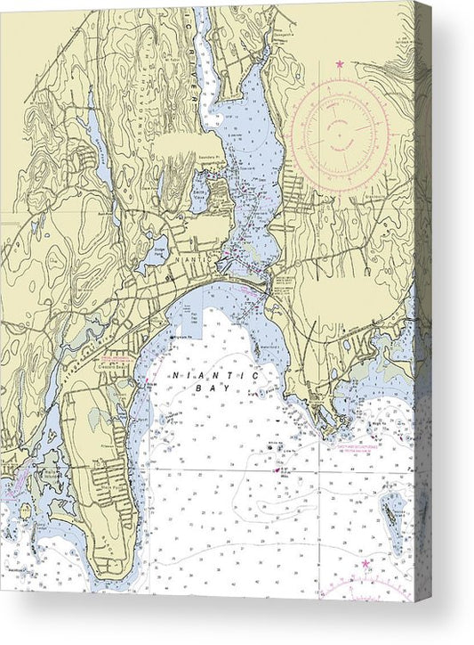 Niantic Connecticut Nautical Chart  Acrylic Print