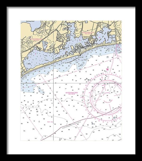 Ninigret Pond-rhode Island Nautical Chart - Framed Print