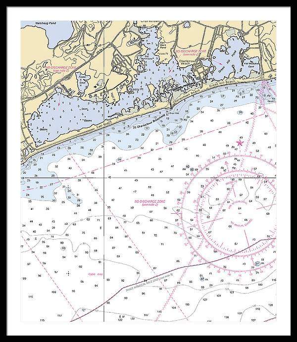 Ninigret Pond-rhode Island Nautical Chart - Framed Print