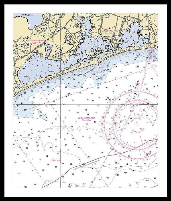 Ninigret Pond-rhode Island Nautical Chart - Framed Print