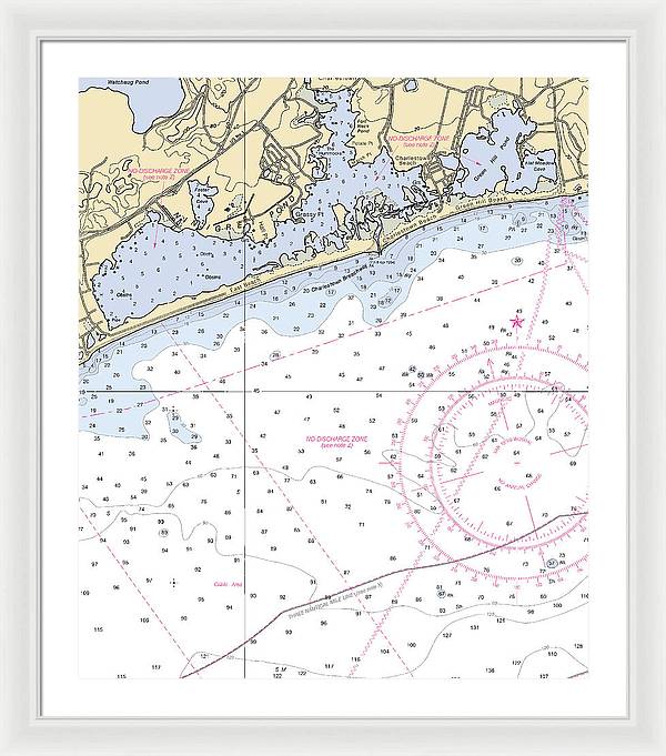 Ninigret Pond-rhode Island Nautical Chart - Framed Print