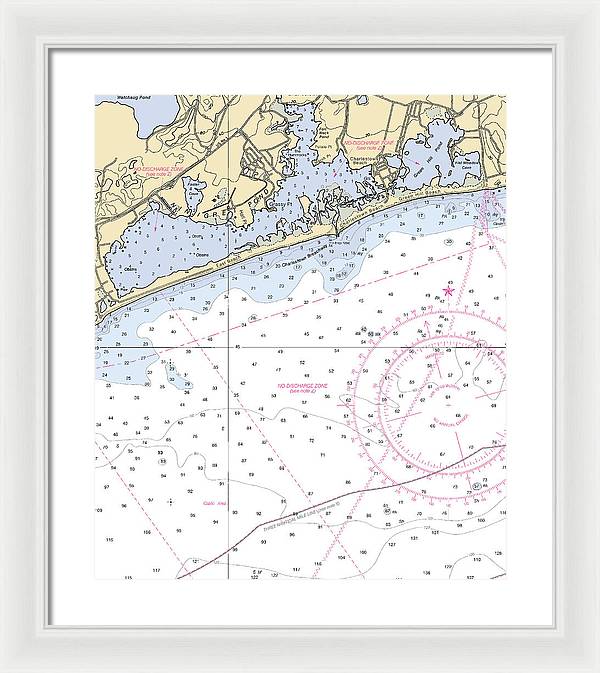 Ninigret Pond-rhode Island Nautical Chart - Framed Print