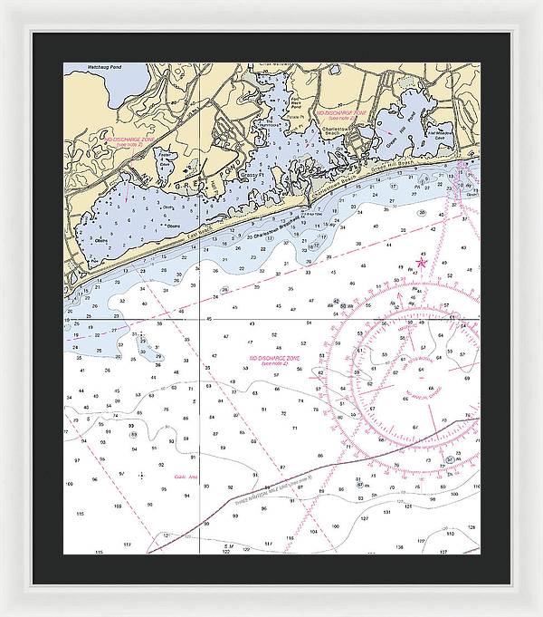 Ninigret Pond-rhode Island Nautical Chart - Framed Print