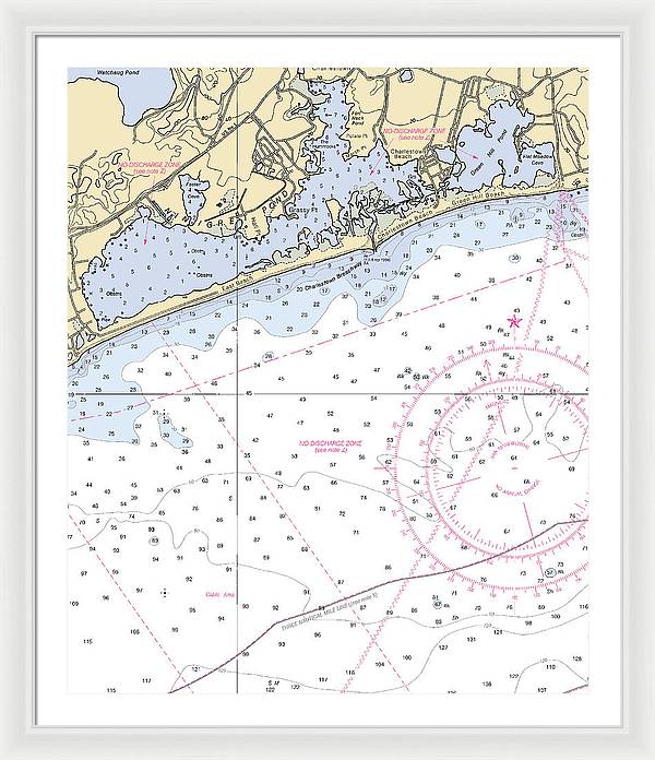 Ninigret Pond-rhode Island Nautical Chart - Framed Print