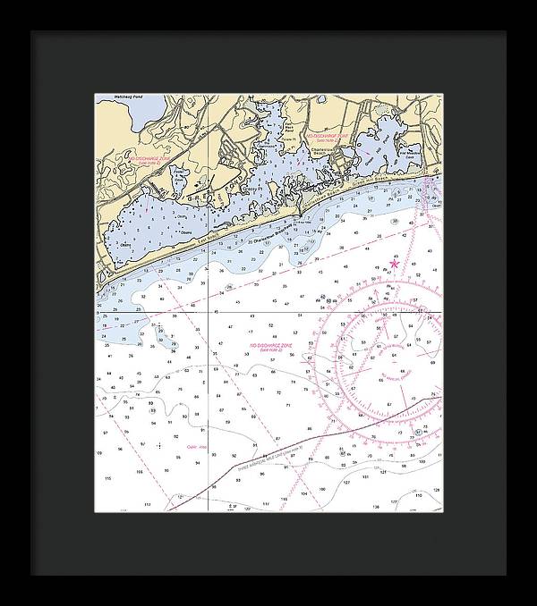 Ninigret Pond-rhode Island Nautical Chart - Framed Print