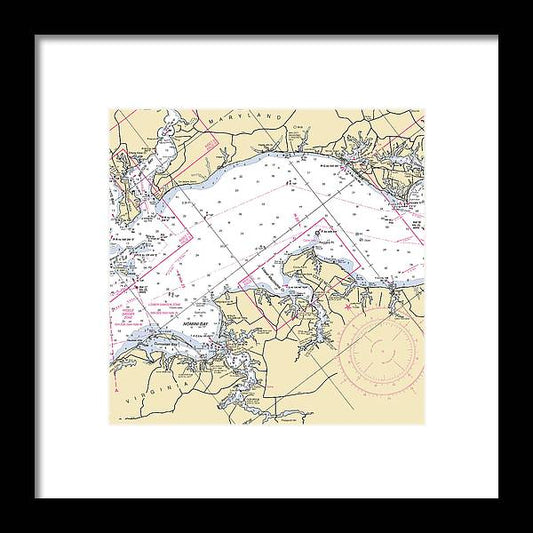 A beuatiful Framed Print of the Nomini Bay To Coles Neck-Virginia Nautical Chart by SeaKoast