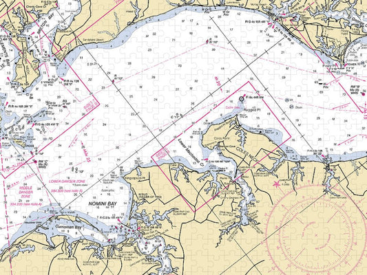 Nomini Bay To Coles Neck Virginia Nautical Chart Puzzle