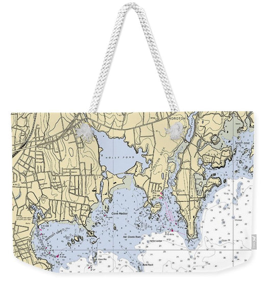 Noroton-connecticut Nautical Chart - Weekender Tote Bag