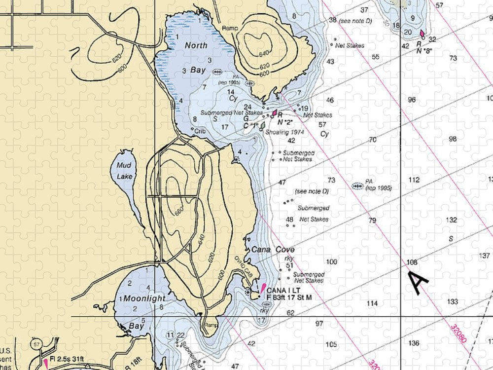 North Bay Lake Michigan Nautical Chart Puzzle