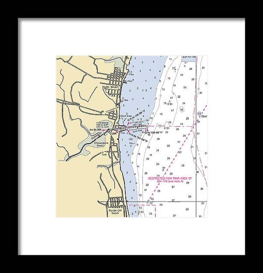 A beuatiful Framed Print of the North Beach-Maryland Nautical Chart by SeaKoast