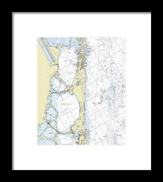 North Key Largo Florida Nautical Chart - Framed Print