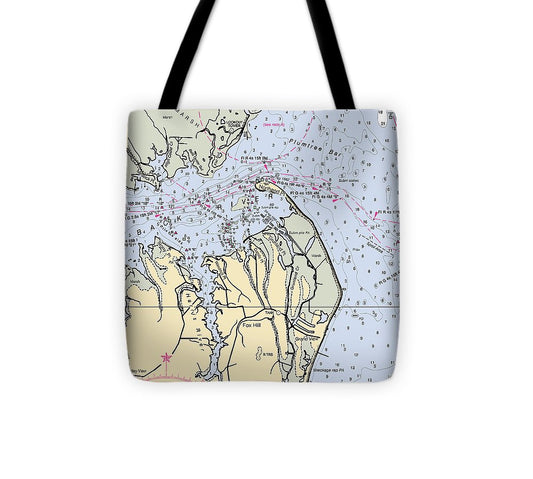Northend Point Virginia Nautical Chart Tote Bag