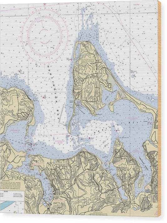 Northport Bay-New York Nautical Chart Wood Print