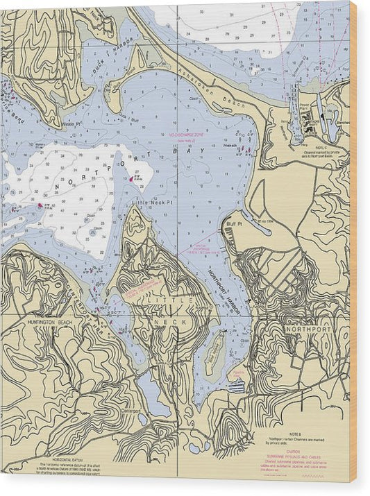 Northport-New York Nautical Chart Wood Print