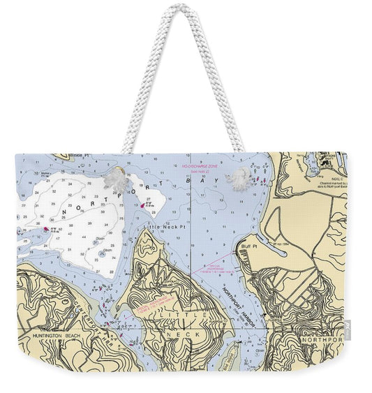 Northport-new York Nautical Chart - Weekender Tote Bag