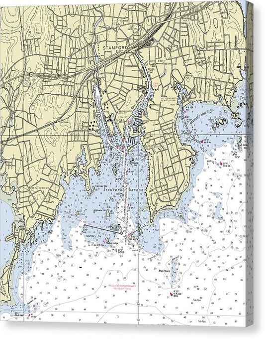 Norwalk Connecticut Nautical Chart Canvas Print