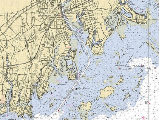 Norwalk  Connecticut Nautical Chart _V2 Puzzle