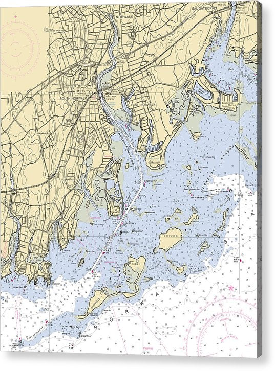 Norwalk -Connecticut Nautical Chart _V2  Acrylic Print