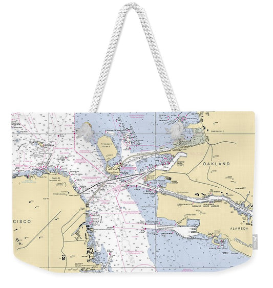 Oakland -california Nautical Chart _v6 - Weekender Tote Bag