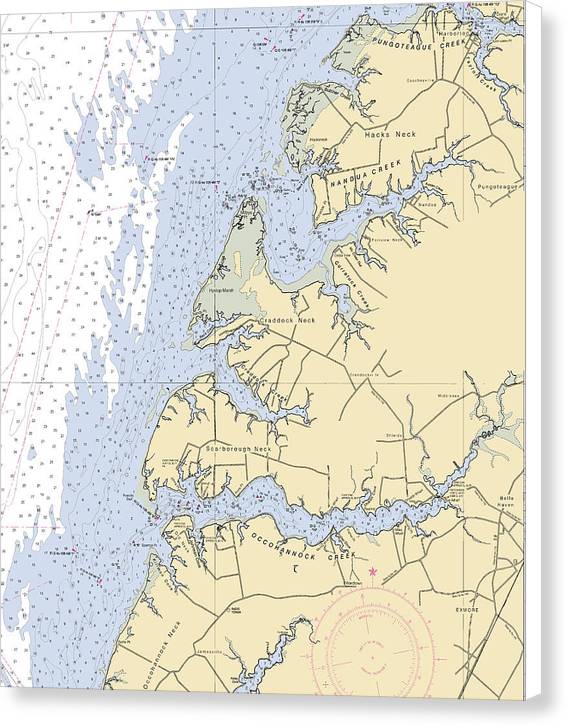 Occohannock Creek-virginia Nautical Chart - Canvas Print