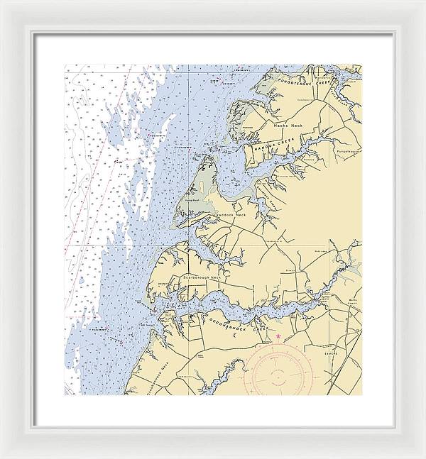 Occohannock Creek-virginia Nautical Chart - Framed Print