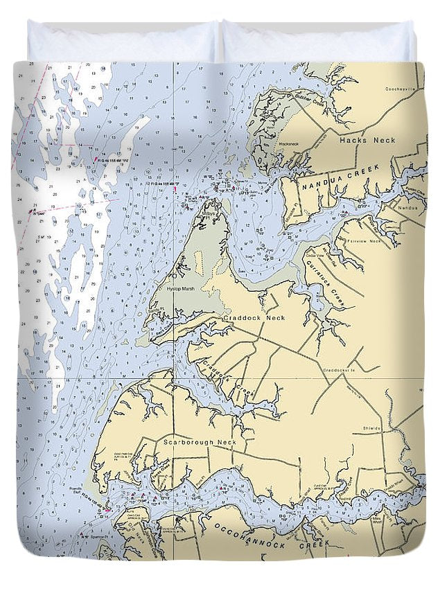 Occohannock Creek-virginia Nautical Chart - Duvet Cover