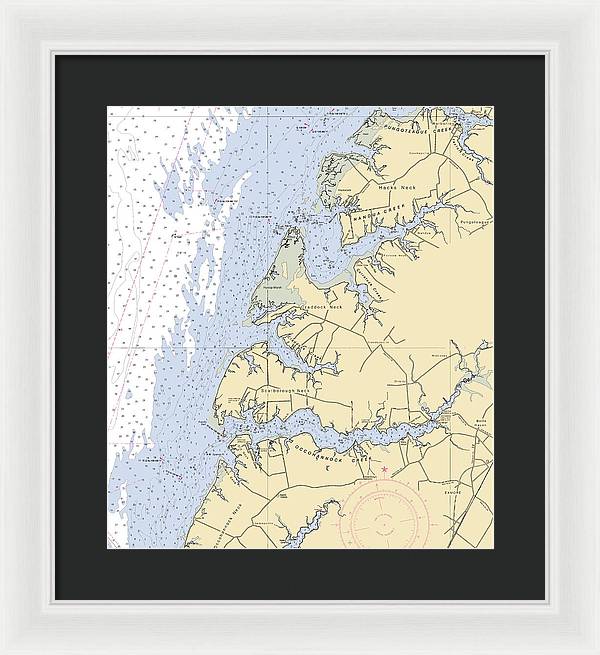 Occohannock Creek-virginia Nautical Chart - Framed Print