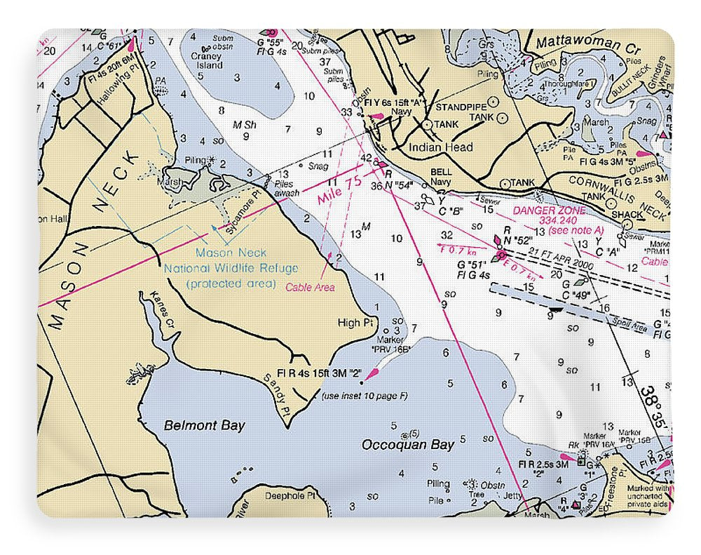 Occoquon Bay -virginia Nautical Chart _v2 - Blanket