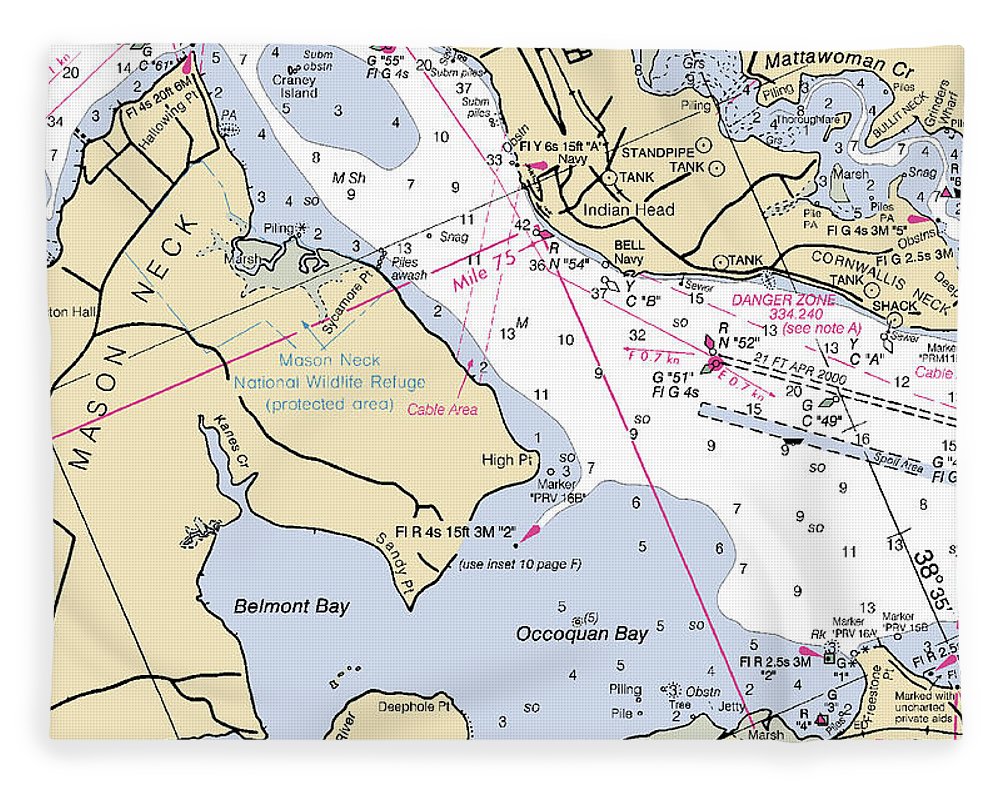 Occoquon Bay -virginia Nautical Chart _v2 - Blanket