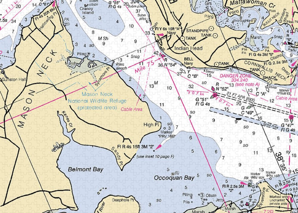 Occoquon Bay -virginia Nautical Chart _v2 - Puzzle