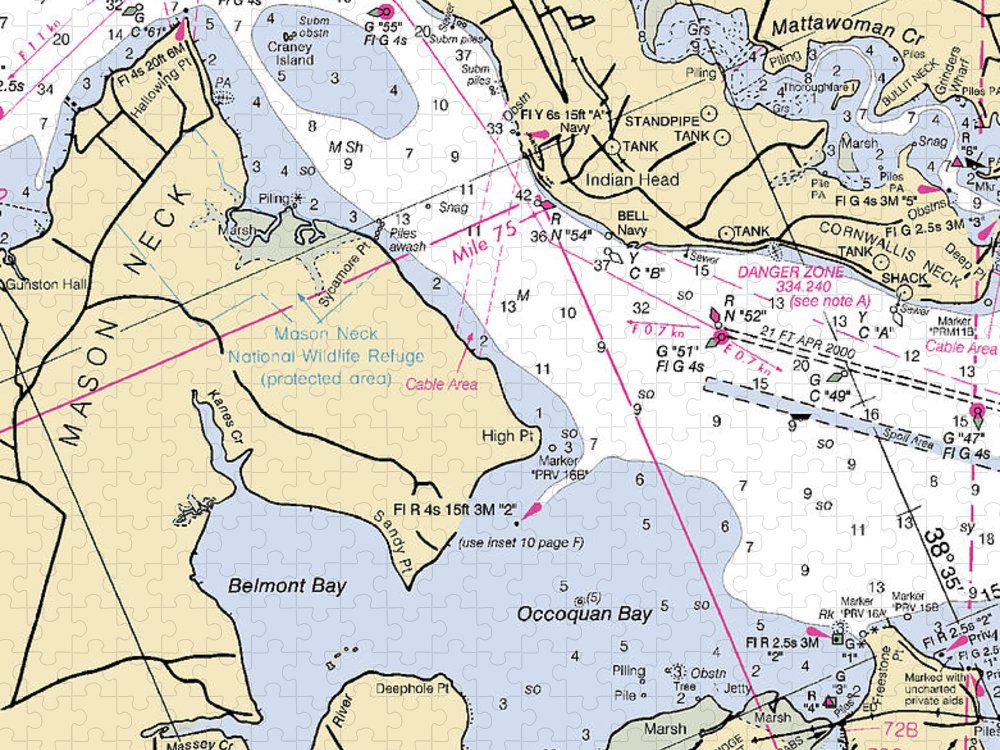 Occoquon Bay  Virginia Nautical Chart _V2 Puzzle