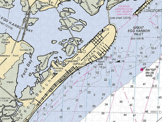 Ocean City New Jersey Nautical Chart Puzzle