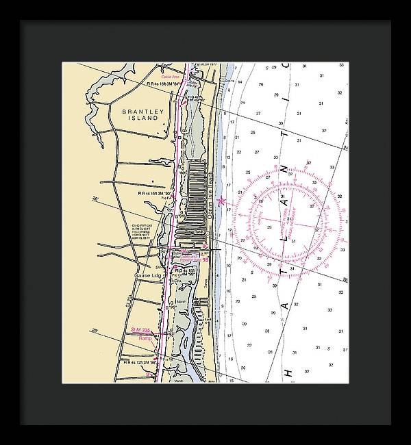 Ocean Isle Beach-north Carolina Nautical Chart - Framed Print