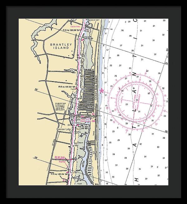 Ocean Isle Beach-north Carolina Nautical Chart - Framed Print