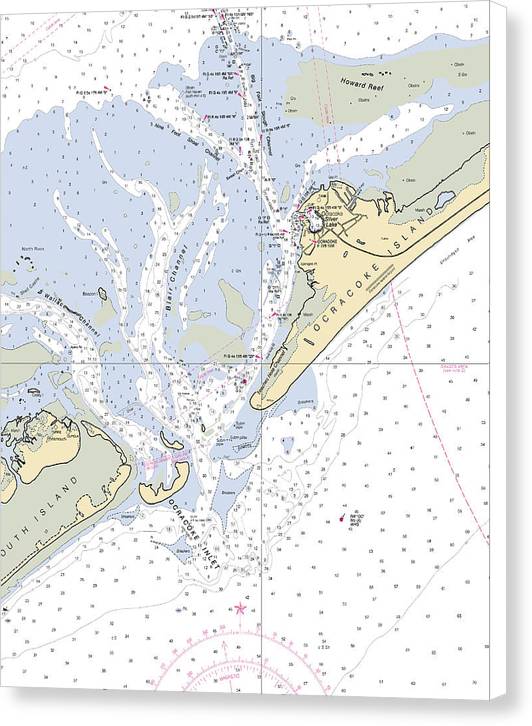 Ocracoke-north Carolina Nautical Chart - Canvas Print