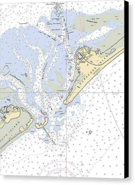 Ocracoke-north Carolina Nautical Chart - Canvas Print
