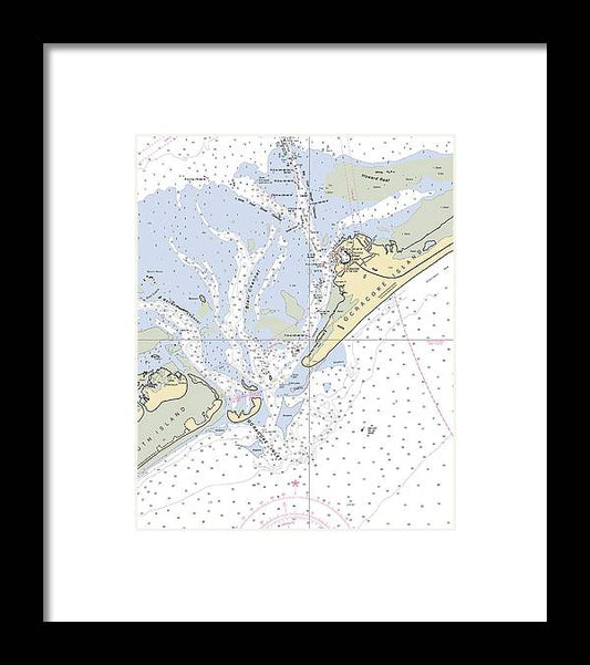 Ocracoke-north Carolina Nautical Chart - Framed Print