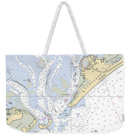 Ocracoke-north Carolina Nautical Chart - Weekender Tote Bag