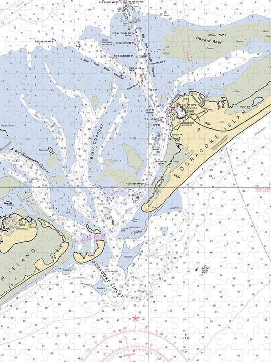 Ocracoke North Carolina Nautical Chart Puzzle